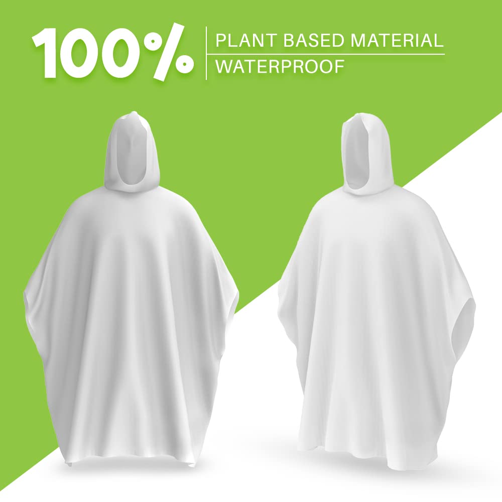 Hagon PRO Disposable Rain Ponchos for Adults, Hooded Poncho, Family 5 Pack