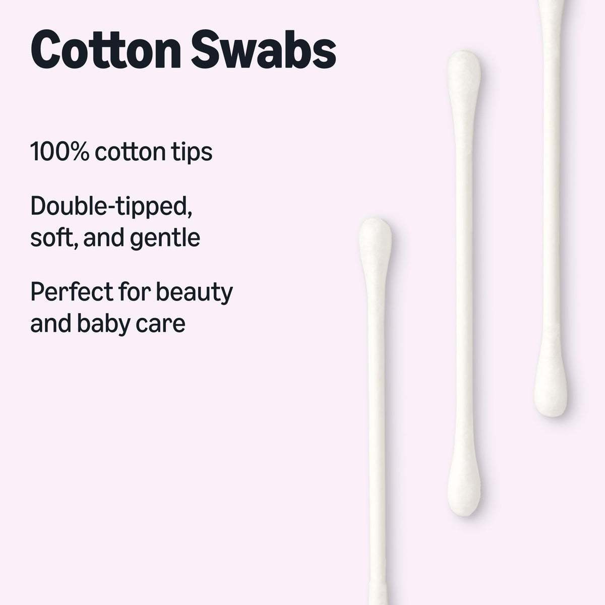 Amazon Basics Double-Tipped Cotton Swabs for Personal Hygiene and Baby Care, Cotton, Versatile, Baby Safe, 500 Count