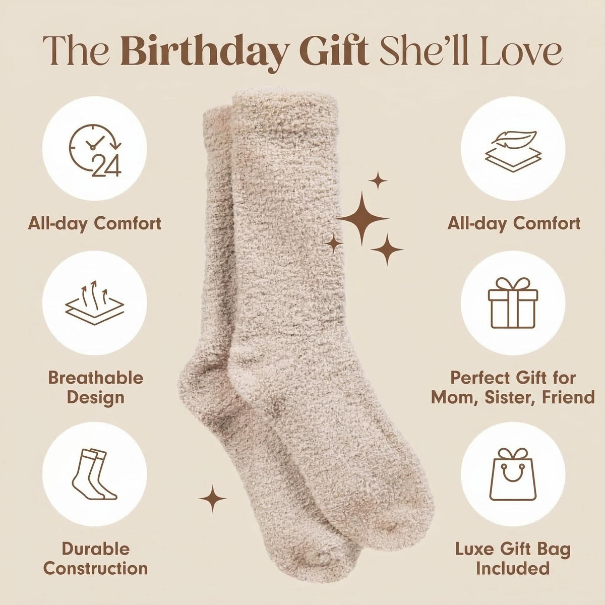 Unboxme Gifts Warm & Cozy Ultra-Luxe Cloud Fuzzy Socks, Gifts for Women