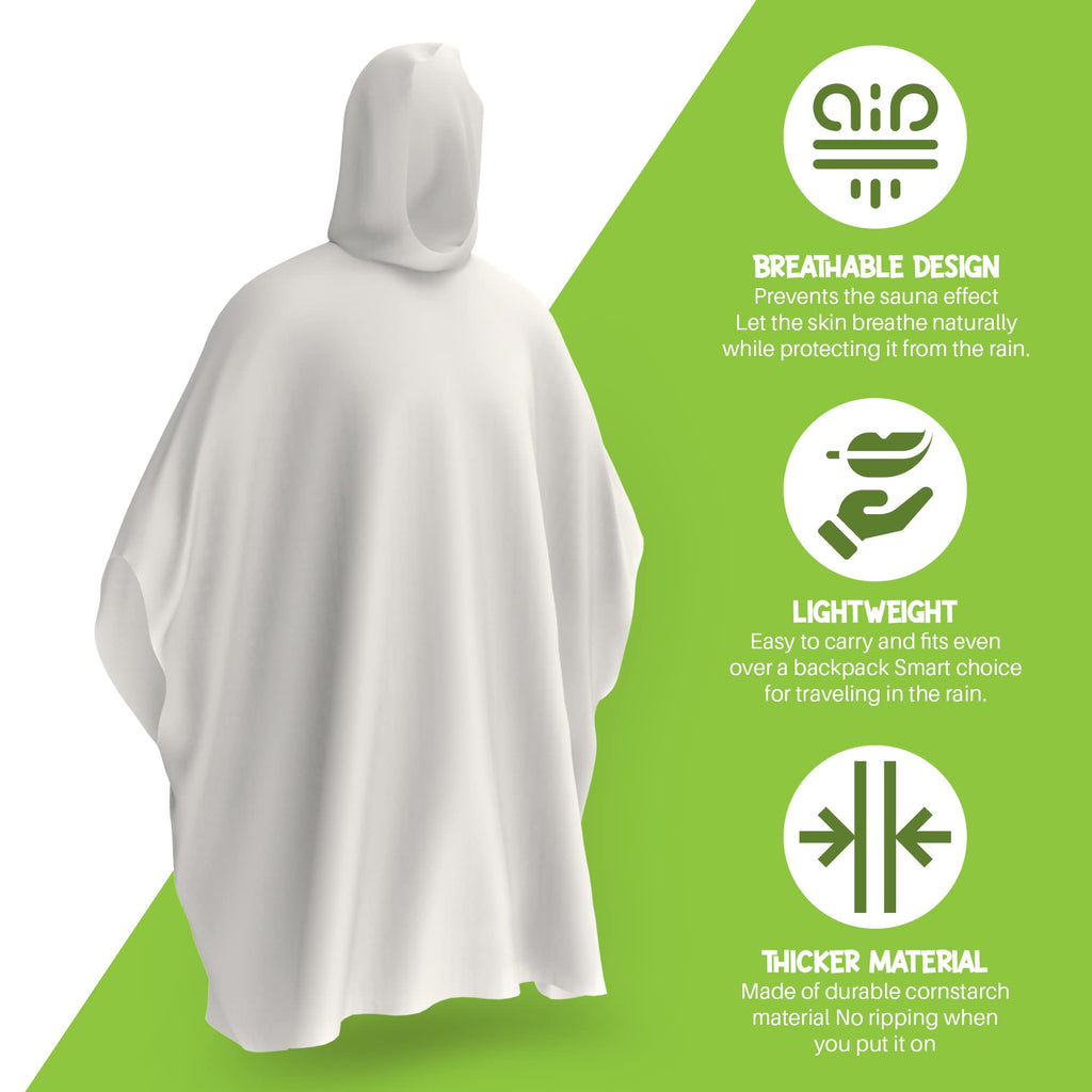 Hagon PRO Disposable Rain Ponchos for Adults, Hooded Poncho, Family 5 Pack