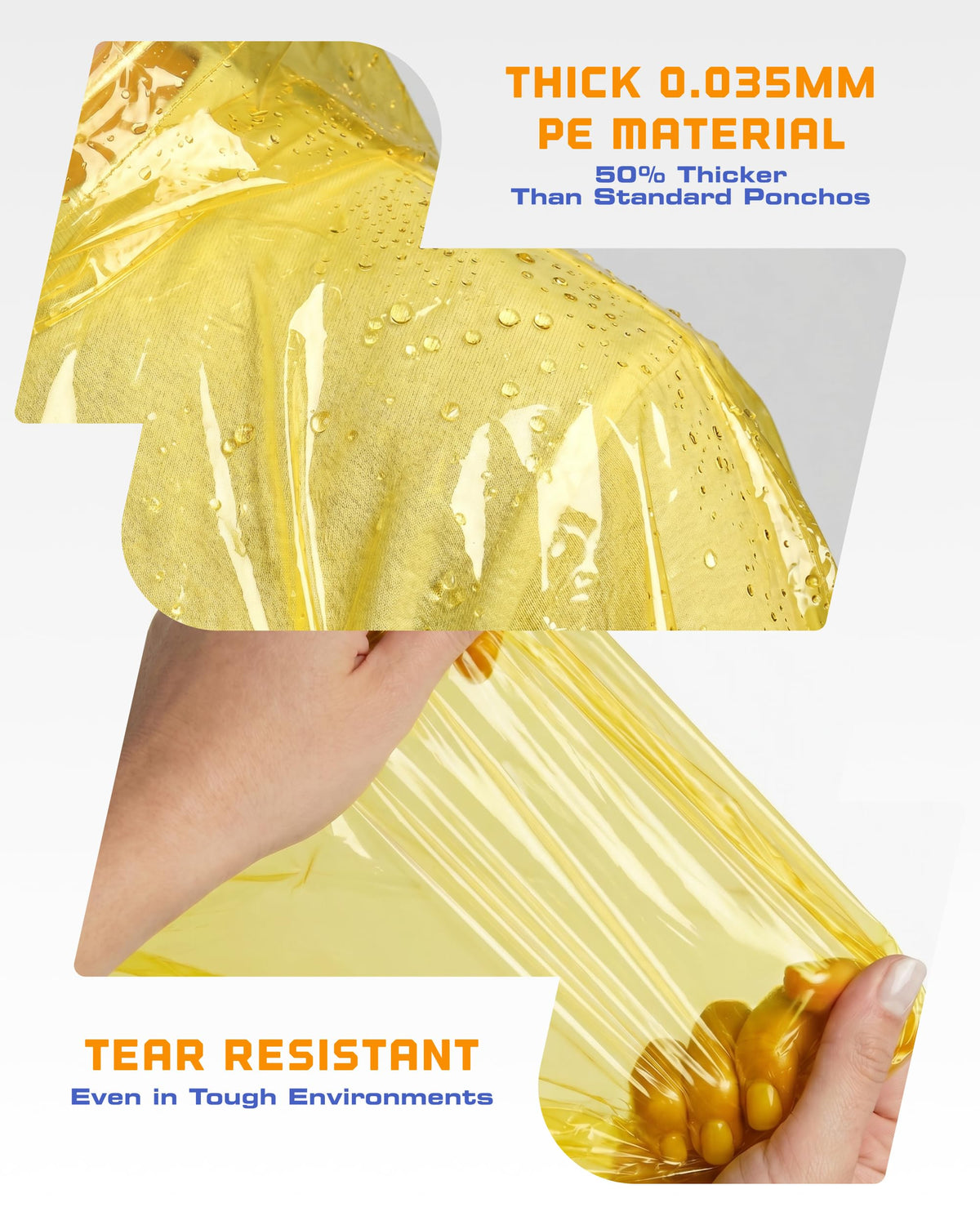 Hagon PRO Disposable Rain Ponchos for Adults, Hooded Poncho, Family 5 Pack