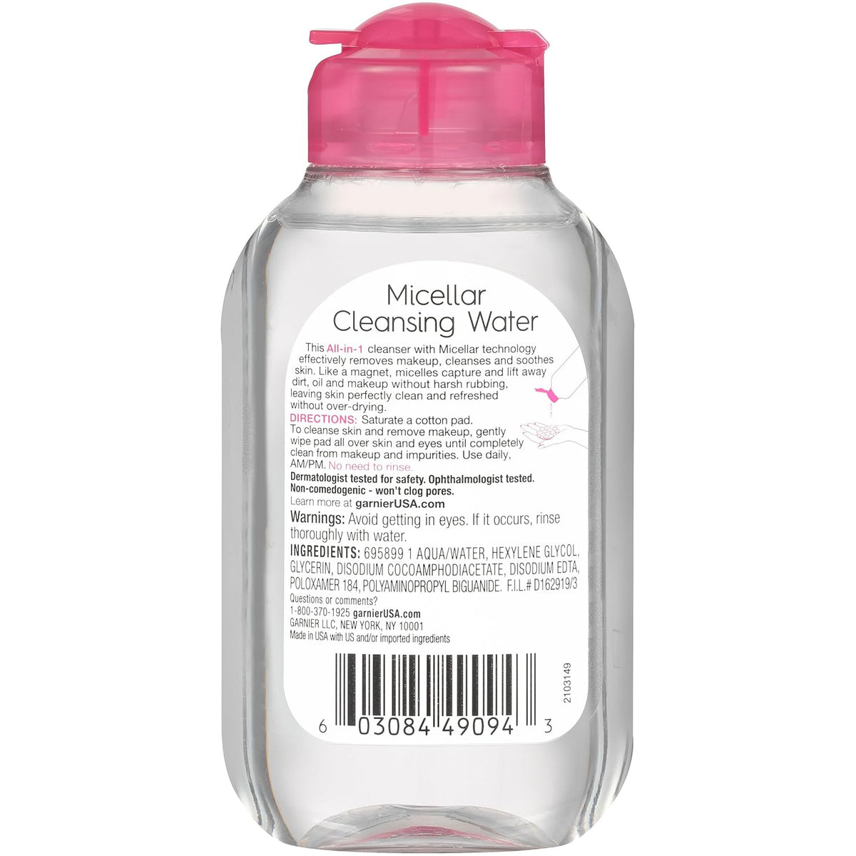 Garnier Micellar Water, Hydrating Facial Cleanser & Makeup Remover, Suitable for Sensitive Skin, Vegan, Cruelty Free, 13.5 Fl Oz (400mL), 1 Count